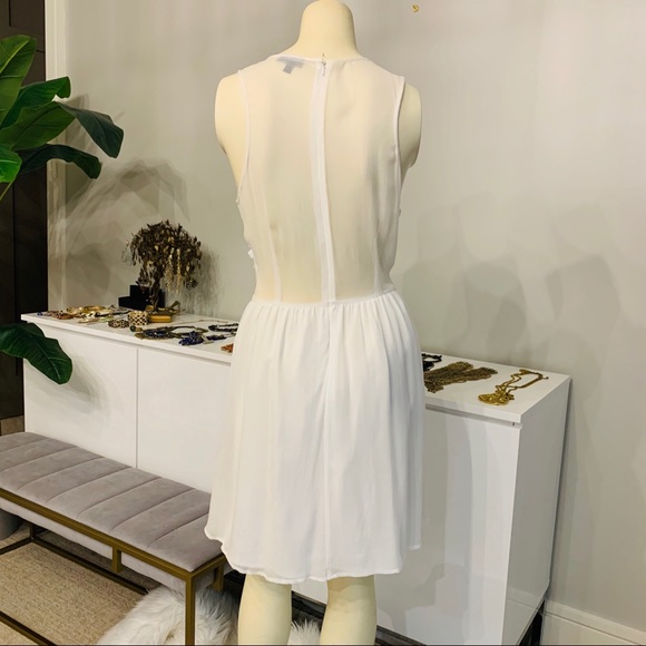 Topshop floral appliqué white dress size 8 - Picture 8 of 16